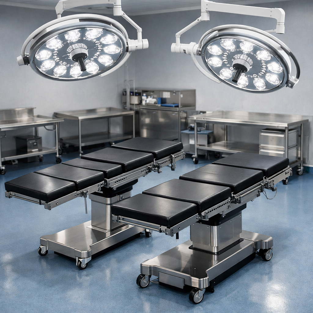 Lámparas y mesas quirúrgicas